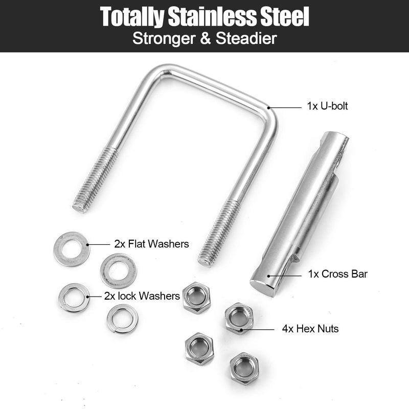 CZC AUTO Hitch Clamp Stainless Steel Anti-Rattle Stabilizer Cross Clamp 2 Inch for Hitches On Trailers of Trucks SUV Vans RV, Hitch Tightener for Hitch Tray Cargo Carrier Bike Rack Trailer Ball Mount - Image 3